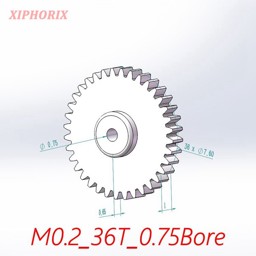 Show details for Module 0.2 36 Teeth Plastic Gear,  Interference Fit 0.8mm Shaft Picture of Module 0.2 36 Teeth Plastic Gear,  Interference Fit 0.8mm Shaft