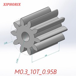 Show details for Module 0.3 10 Teeth Plastic Pinion, Interference Fit 1.0mm Shaft Picture of Module 0.3 10 Teeth Plastic Pinion, Interference Fit 1.0mm Shaft