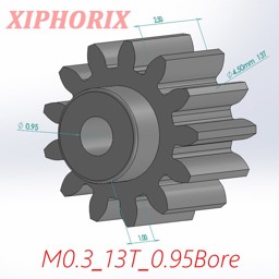Show details for Module 0.3 13 Teeth Plastic Pinion, Interference Fit 1.0mm Shaft Picture of Module 0.3 13 Teeth Plastic Pinion, Interference Fit 1.0mm Shaft