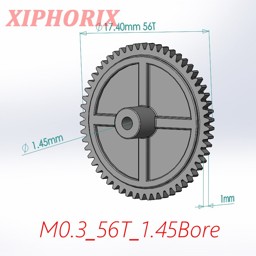 Show details for Module 0.3 M0.3 56 Teeth Plastic Gear, Interference Fit 1.5mm Shaft Picture of Module 0.3 M0.3 56 Teeth Plastic Gear, Interference Fit 1.5mm Shaft
