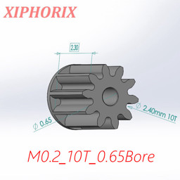 Show details for Module 0.2 10 Teeth Plastic Pinion,  Interference Fit 0.7mm Shaft of  4mm Coreless Motor Picture of Module 0.2 10 Teeth Plastic Pinion,  Interference Fit 0.7mm Shaft of  4mm Coreless Motor